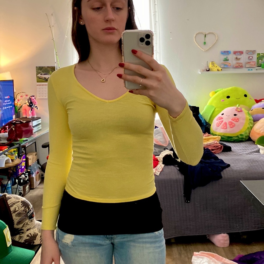 Long sleeve yellow shirt